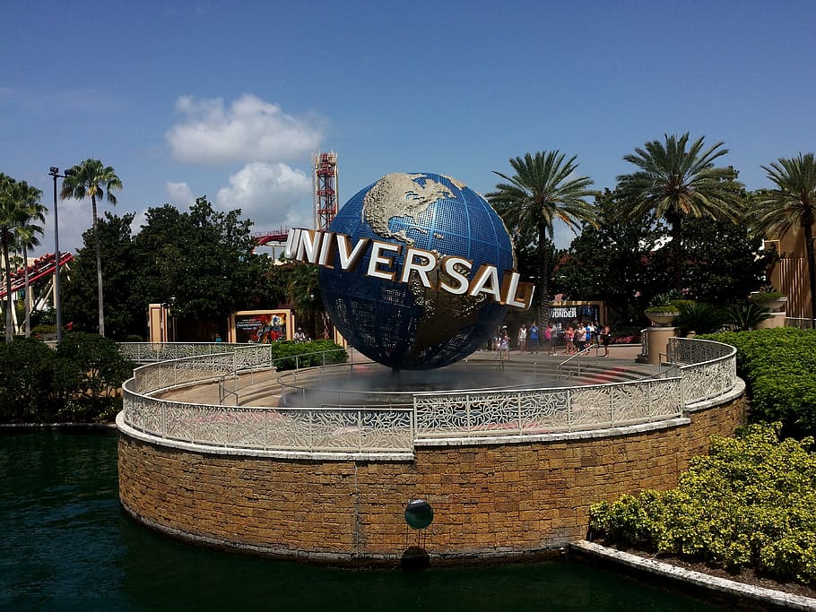 universal studio, Universal Studios, Orlando, Orlando, Florida, universal studios, orlando, florida, universal, globe, water, tree