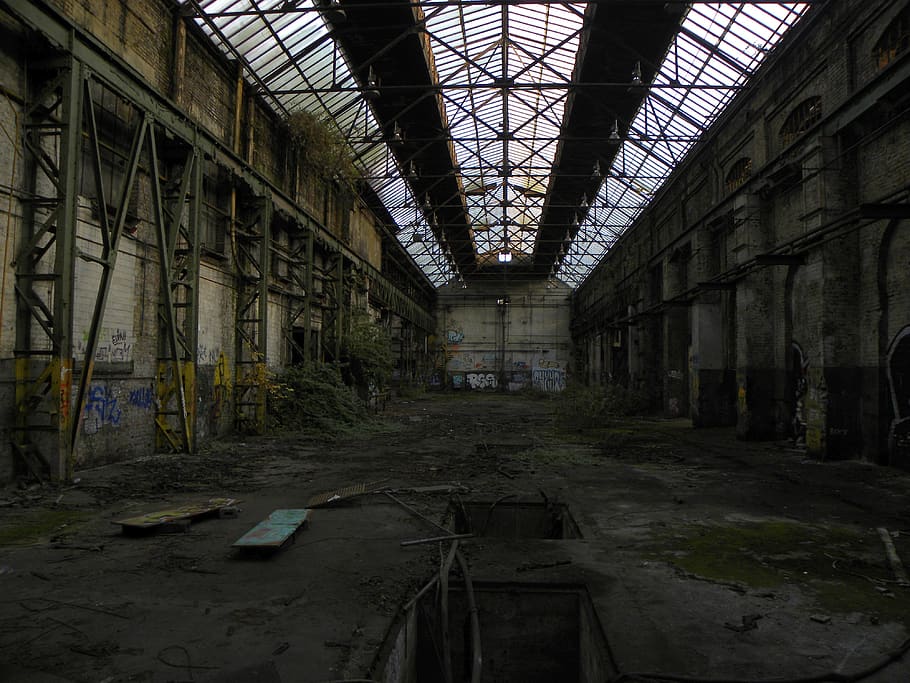fábrica, indústria, velha, abandonada, caducada, fábrica deutz, khd, lugar perdido, arquitetura, estrutura construída