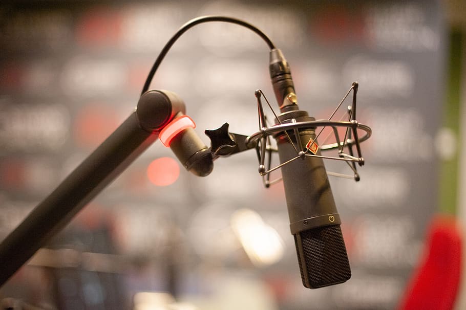 microfone, rádio, estúdio, áudio, gravar, voz, estação de rádio, tecnologia, gravação, estúdio de música