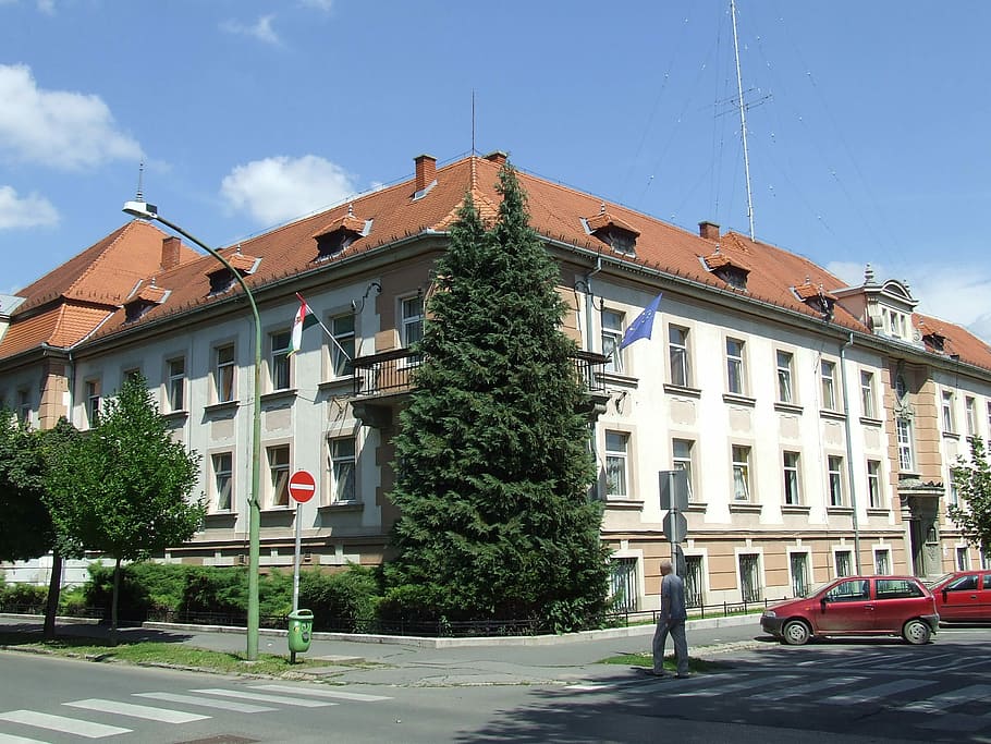 Delegacia de polícia, Kaposvár, Hungria, construção, fotos, Kaposvar, esquadra de polícia, domínio público, arquitetura, construção Exterior