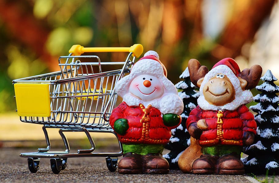 wearing, jacket figurines, Snow man, Deer, Santa hat, jacket, figurines, online shopping, shopping cart, christmas
