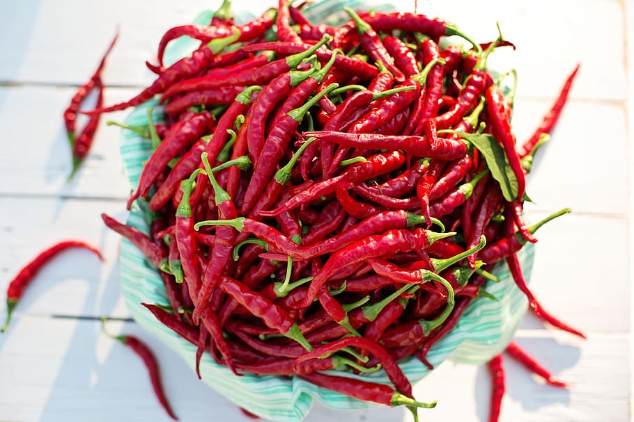 cayenne peppers, red peppers, hot peppers, harvest, cayenne, food, cooking, fresh, ingredient, red