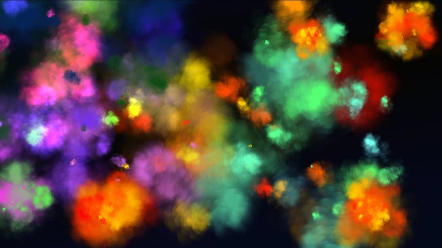 hitam, warna-warni, wallpaper nebula, warna, debu cat, farbpulver, cahaya, pola, tekstur, warna neon