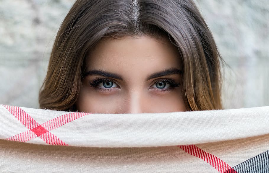 woman's face, people, woman, eyes, blue, eyebrows, beauty, skin, one woman only, only women