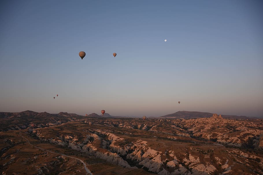 baloon, turki, cappadocia, pariwisata, alam, balon, udara, perjalanan, matahari terbit, langit