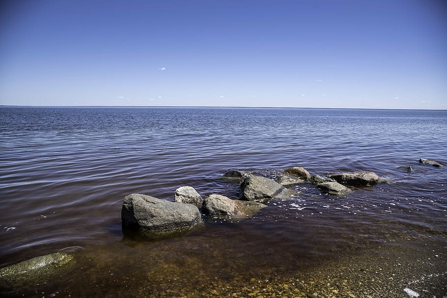 poco profunda, agua, Rocas, aguas poco profundas, Lago Winnipeg, Canadá, lago, paisaje, Manitoba, al aire libre