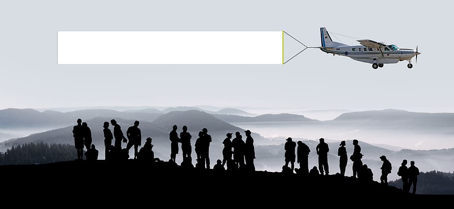 silhouette, poeple, mountain, group, human, collection, meeting, aircraft, banner, transparent