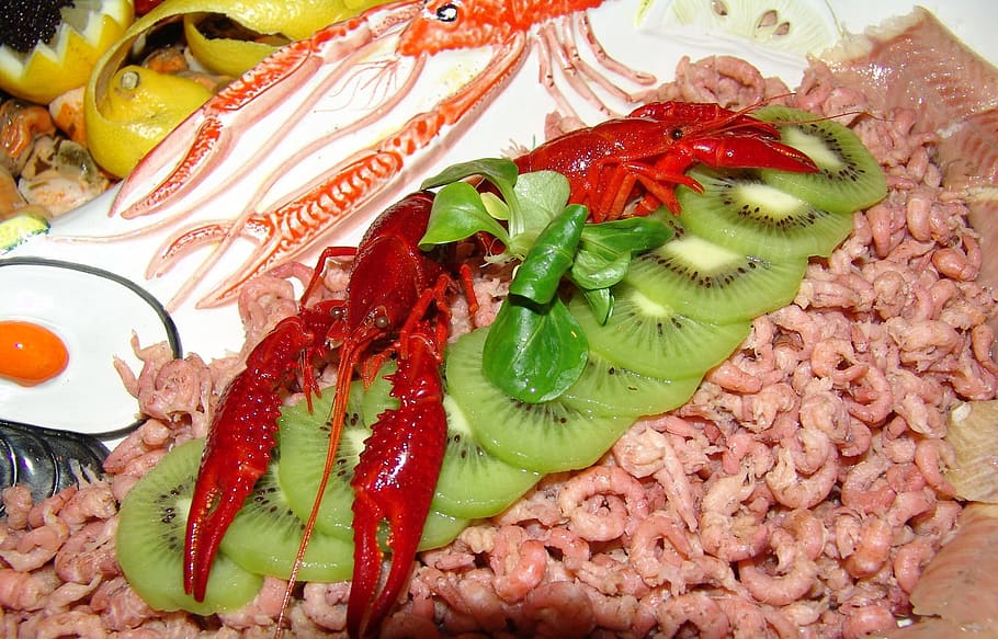 food, gourmet, dinner, meal, plate, restaurant, seafood, close, crayfish, north sea crab