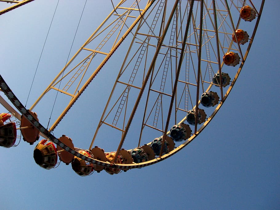 ferris wheel, funfair, fun, fun park, high, joust, amusement parks, landscape, amusement park, amusement park ride
