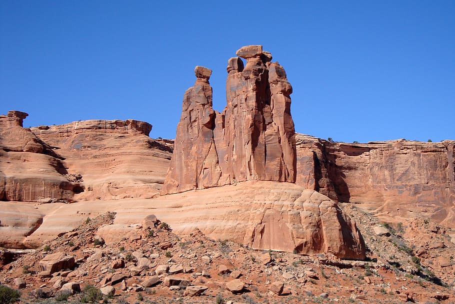 lengkungan taman nasional, Taman Nasional, Amerika Serikat, Amerika, batu, gurun, utah, moab, formasi batuan, erosi