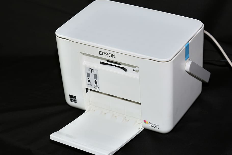 白 エプソン写真プリンター プリンター 写真プリンター インクジェット 黒い背景 屋内 白い色 技術 機械 Pxfuel