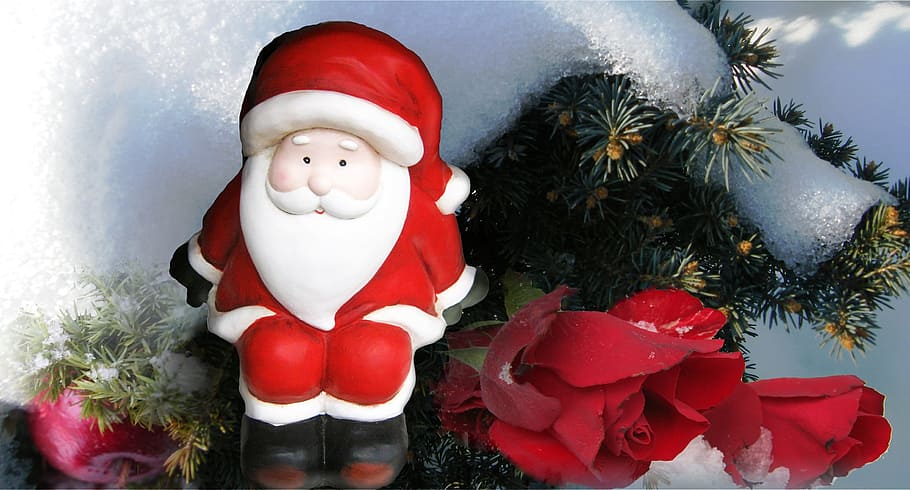 santa claus ornament, christmas, decoration, santa claus, snow, winter, red, white, celebration, holiday