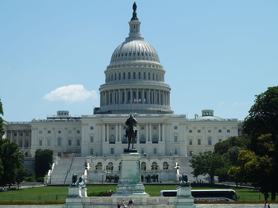 белый дом, ясный, синий, небо, фото, Капитолий США, правительство, памятник, национальный, архитектура