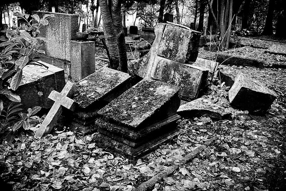 old graves, old cemetery, black and white, tombstone, die, tomb, memorial, atmosphere, cemetery, rest
