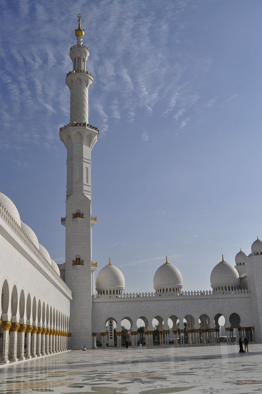 Abu Dhabi, Grand Mosque, Sun, architecture, islam, muslim, zayed, mosque, minaret, religion