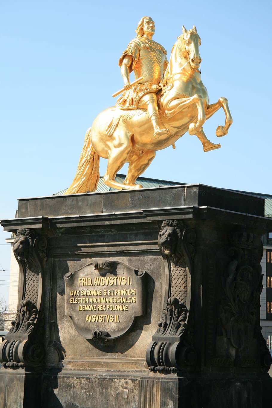 golden rider, dresden, statue, monument, august the strong, architecture, famous Place, sculpture, europe, representation