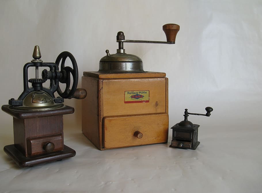 coffee grinders, coffee, grind, crank, old, historically, antique, nostalgia, manually, close