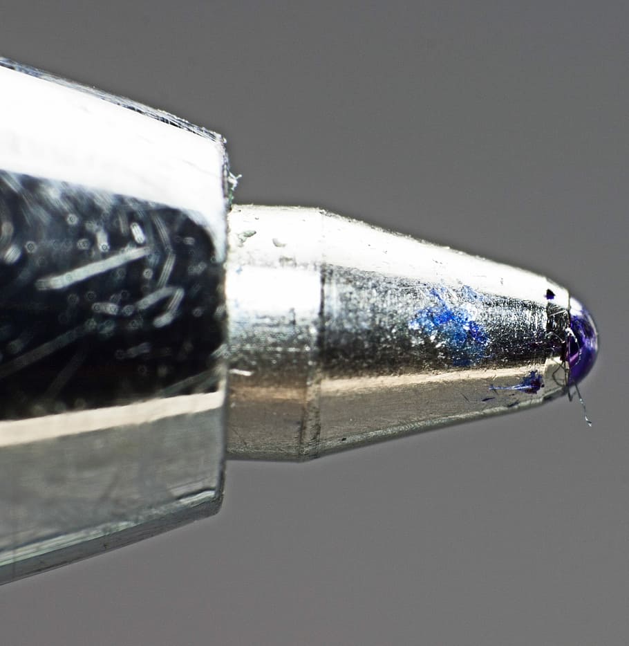Pen, Macro, Ink, leave, great, ballpoint pen ink, close-up, day, indoors, metal