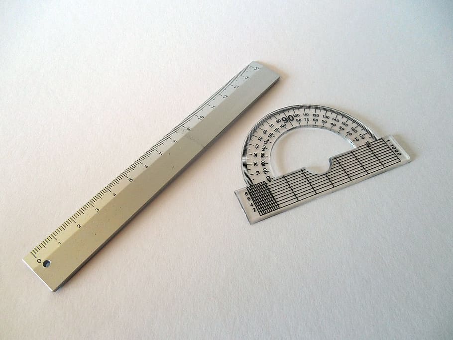 gray ruler, Protractor, Ruler, Measure, Mathematics, distance, exactly, count, instrument of measurement, accuracy