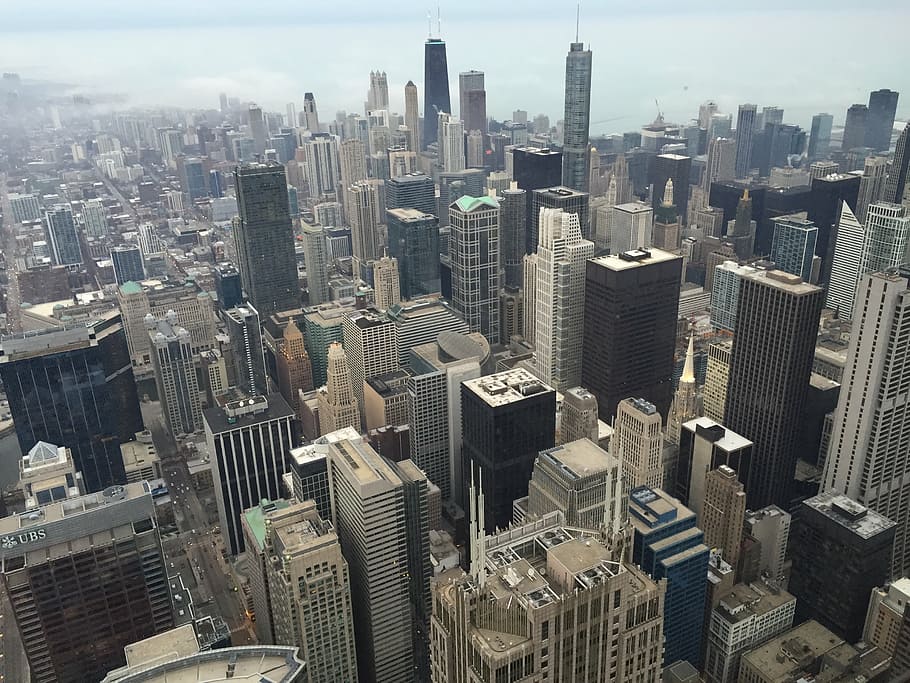 chicago, ciudad, horizonte, illinois, centro de la ciudad, torre sears, paseo marítimo, lago, estructura, rascacielos
