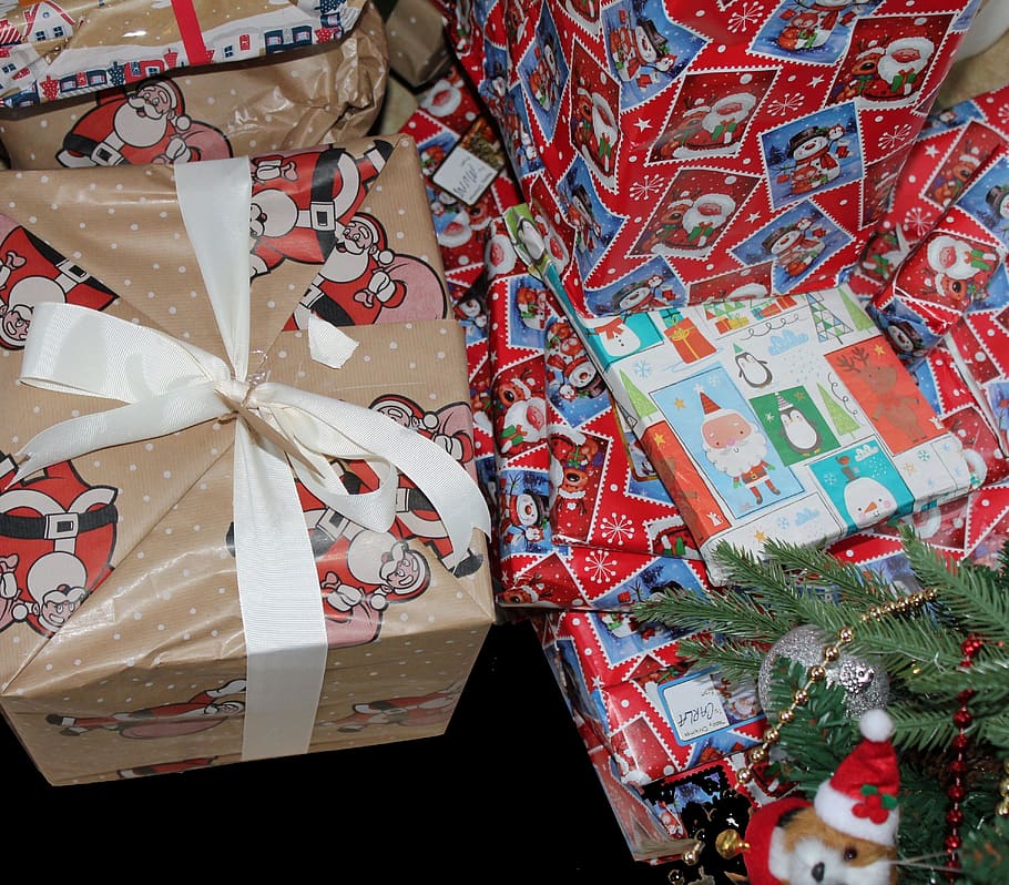 christmas, presents, gifts, packets, winter, xmas, holiday, celebration, package, santa