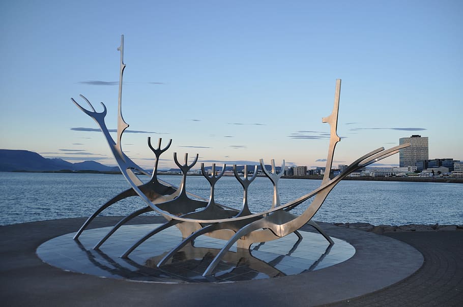 Reykjavik, Islândia, nave, escultura, viking, solfar, viajante do sol, Jon Gunnar árnason, agua, céu