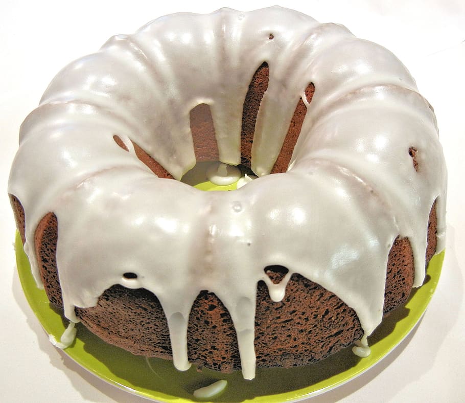 chocolate bundt cake, confectioner sugar, baked, close-up, sweet food, sweet, indoors, dessert, chocolate, food and drink