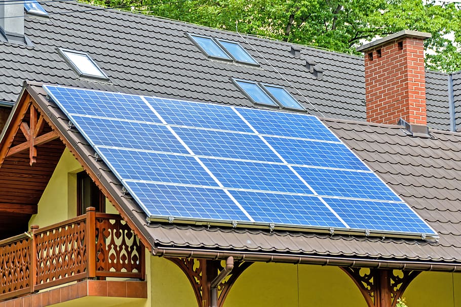 azul, blanco, solar, panel, gris, techo, paneles solares, calefacción, energía renovable, ecología