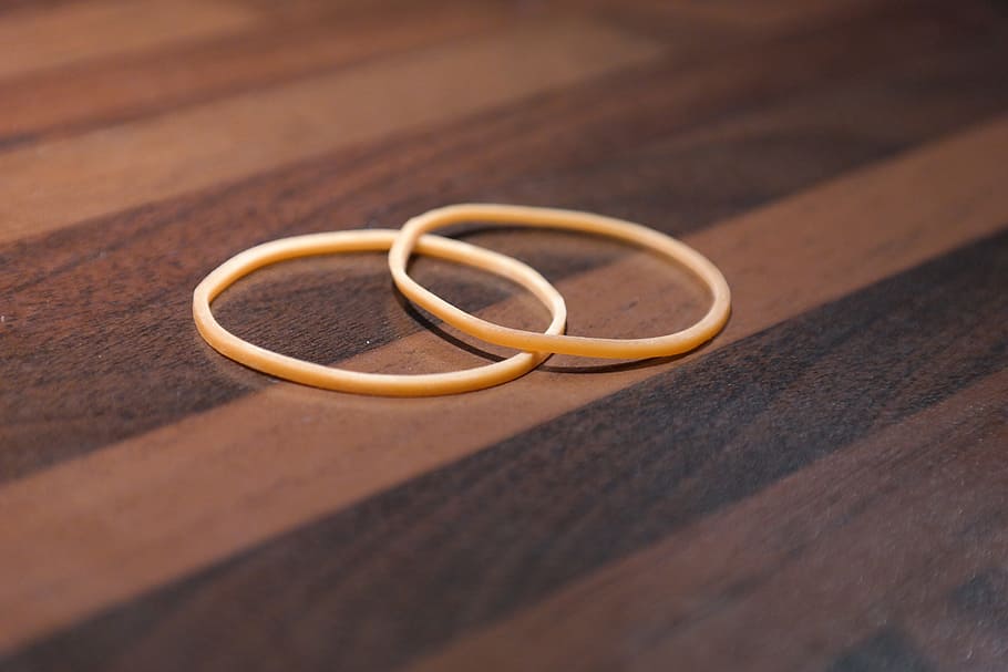 two, brown, Rubber Bands, Rings, rubber rings, rubber, annular, household rubber, office supplies, budget