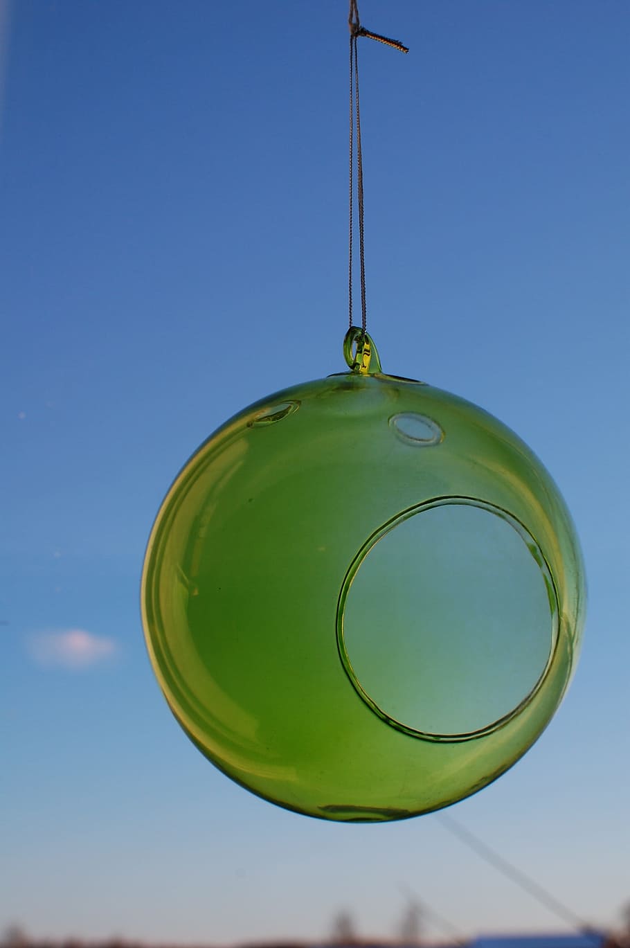 Sphere, Ornament, Glass, Ball, Hollow, green, design, glasswork, hanging, decoration