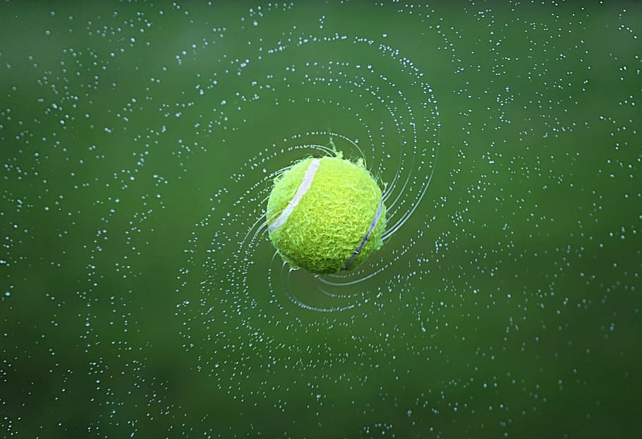 wet, tennis ball, floats, air, tennis, galactic, ball, sport, universe, orbit