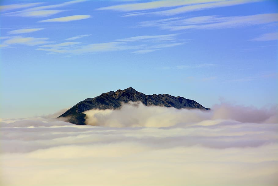 mountain, fog, clouds, baldo, trent, italy, cloud - sky, sky, beauty in nature, scenics - nature