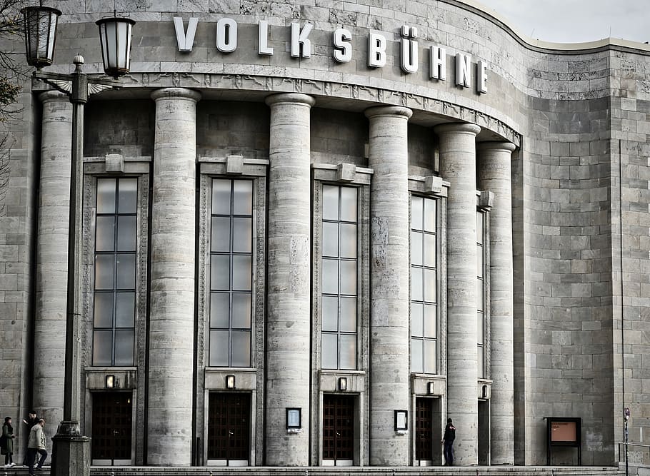 teatro, ddr, volksbühne, berlim, arquitetura, construção, capital, cultura, historicamente, alemanha