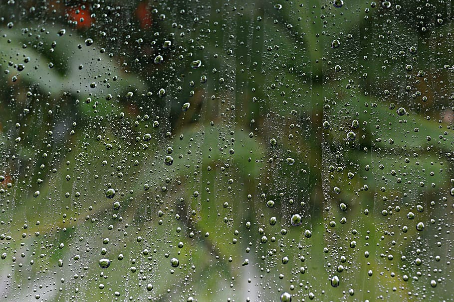 rain, raindrops, windowpane, window, droplets, liquid, water, wet, reflection, natural