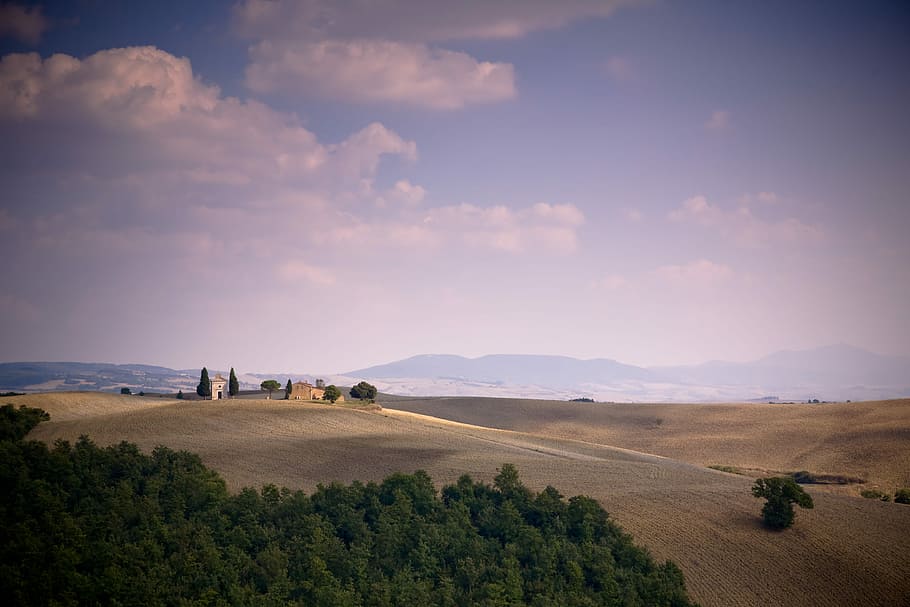 cielos, púrpura, Toscana, nubes, foto, colinas, italia, paisaje, dominio público, naturaleza