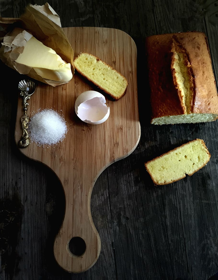 pound cake, butter pound cake, baking, food, wood - Material, snack, cheese, bread, slice, gourmet