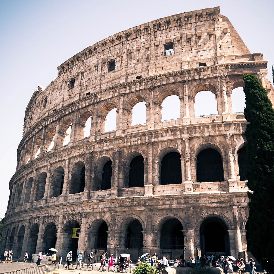 kolosseum, roma, arsitektur, romeriket, matahari, Italia, zaman kuno, roma antik, colosseum, tua