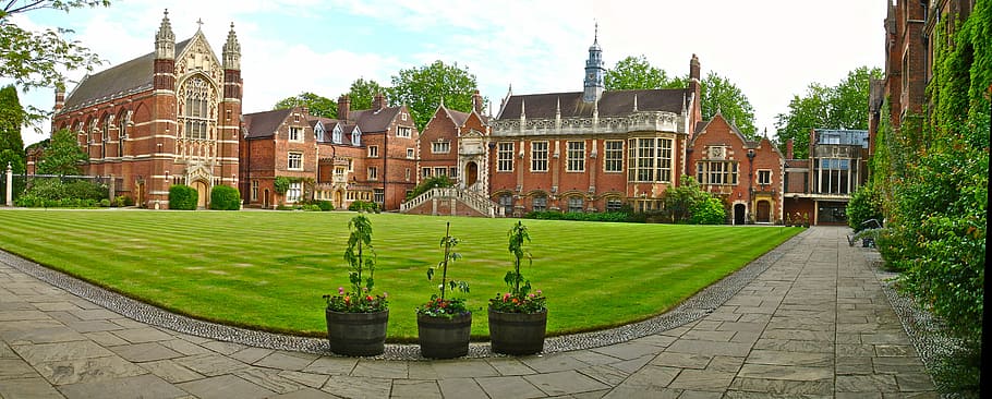 Selwyn College, Cambridge, college, england, higher education, landscape, lawn, public domain, architecture, outdoors
