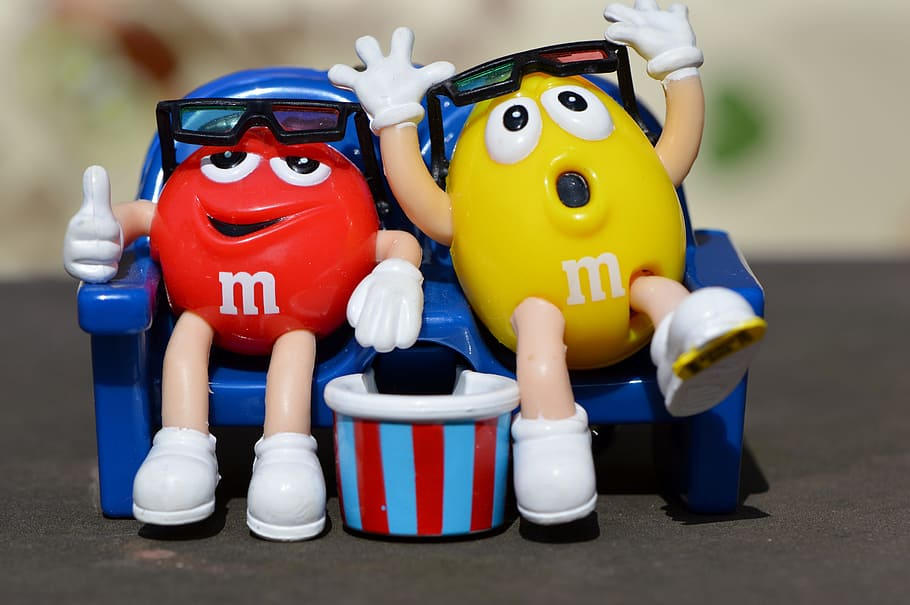 M M'S, Candy, Fun, 3-D Glasses, divertido, juguete, infancia, buceo, vacaciones, multicolor