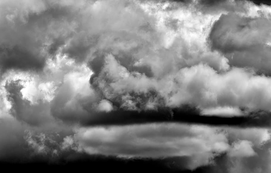 white clouds illustration, Clouds, Thunderstorm, Sky, grey, gray clouds, nature, storm clouds, storm, weather mood