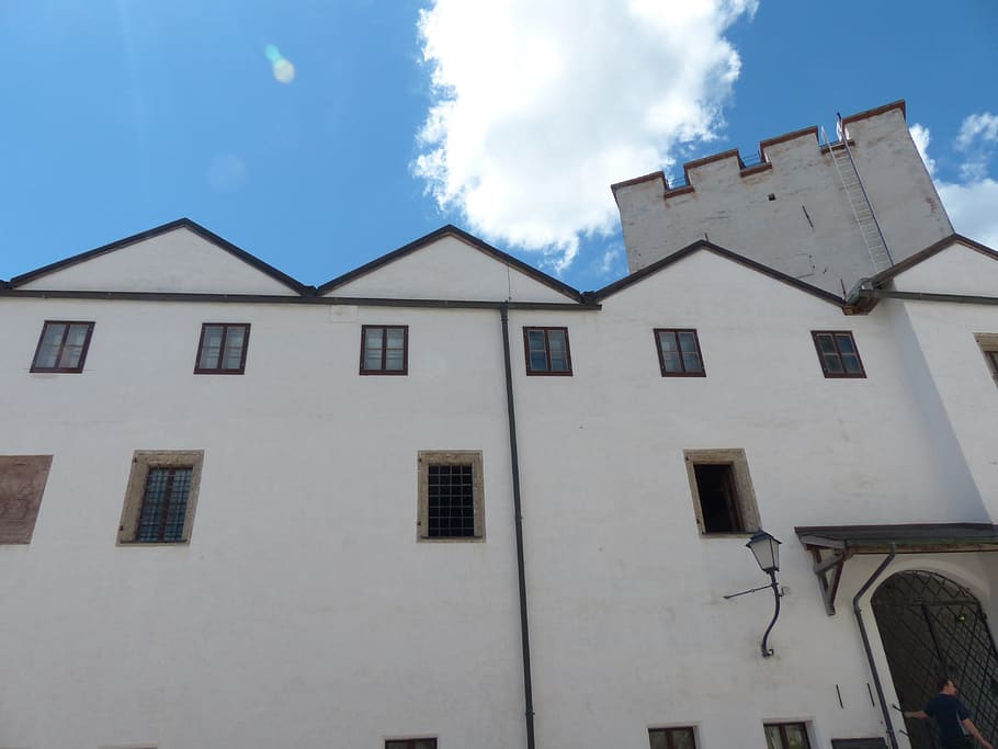 Hohensalzburg Fortress, Castle, fortress, landmark, salzburg, austria, window, cloud - sky, sky, house