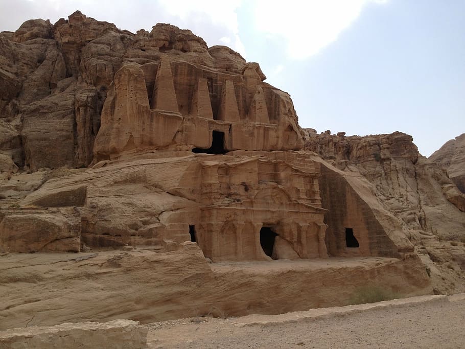 petra, jordan, stone, rock, travel, landscape, desert, sandstone, ancient, civilization