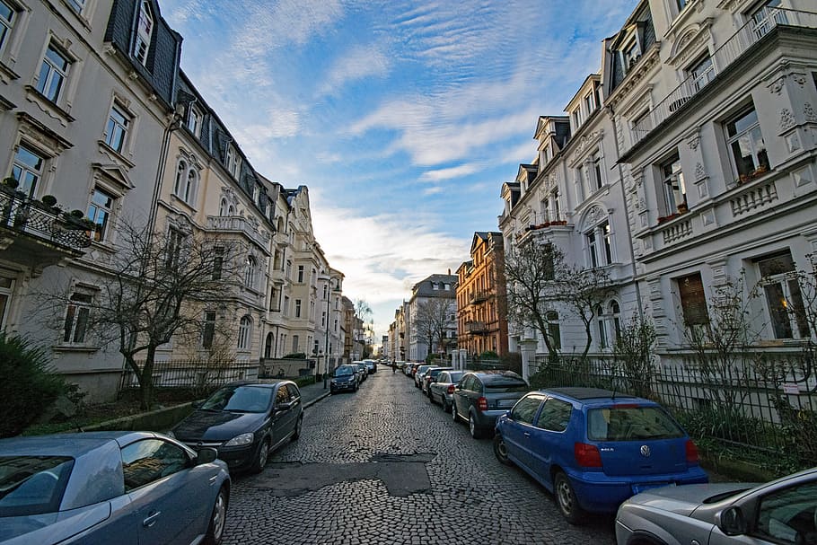 Darmstadt, Hesse, Germany, john quarter, old building, old town, places of interest, road, cobblestones, architecture