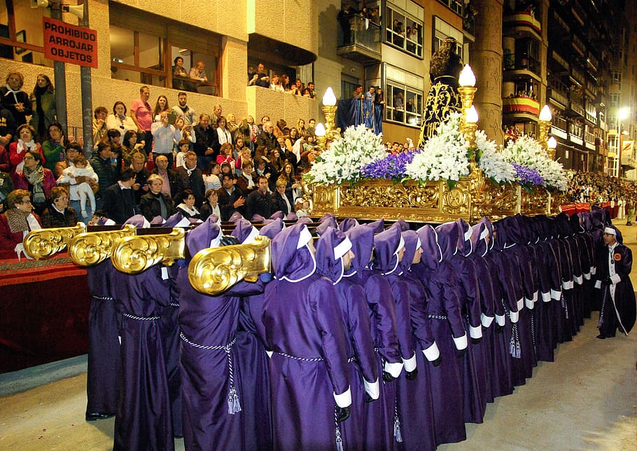 lorca, procession, holy week, parade, easter, large group of people, group of people, crowd, real people, architecture