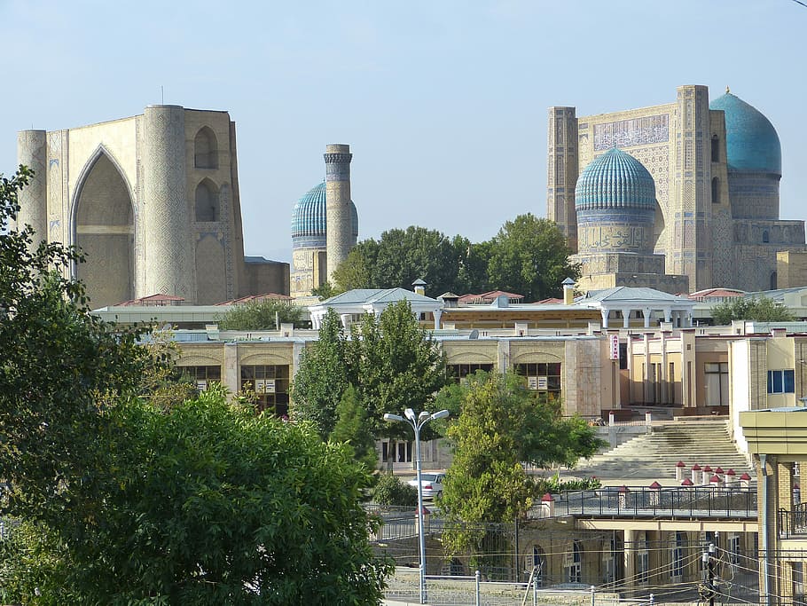 モスク, サマルカンド, ビビザノム, ウズベキスタン, 建物, 大きな, 興味のある場所, 霊廟, ティムール, 建築