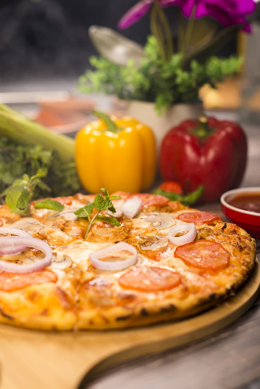 pizza, cozinhar, comer, saboroso, receita, saudável, queijo, natureza, prato, carne