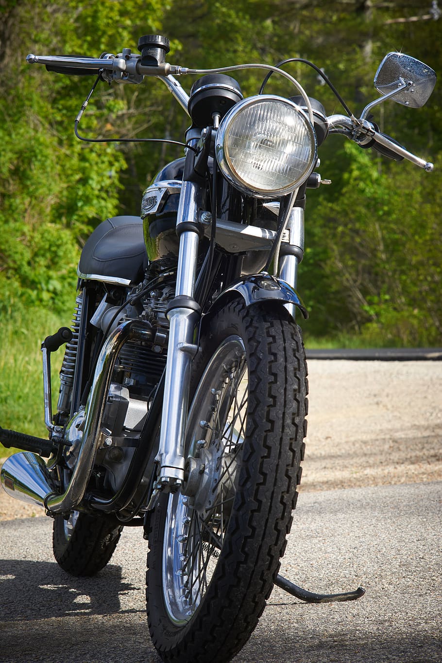 vintage, old, cycle, chrome, gas, retro, motorbike, custom, transportation, ride