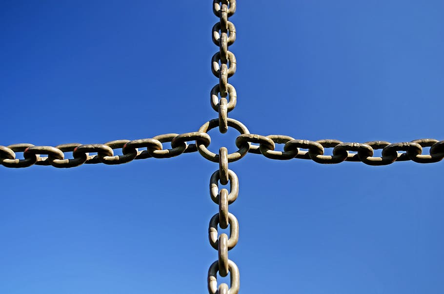 gray steel chain, Iron, Background, Chain, Metal, Steel, solid, design, blue, color