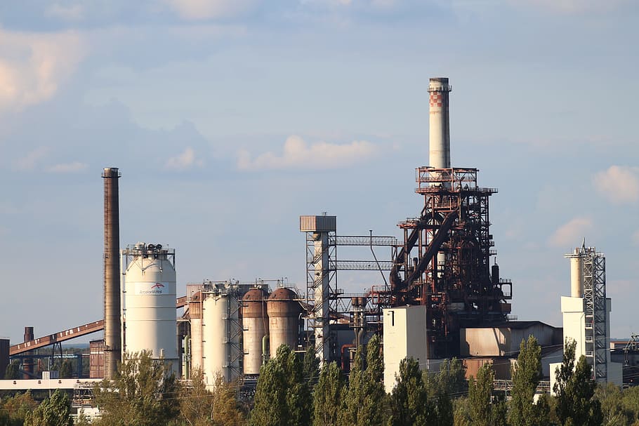 industry, cast iron plant, steel, industrial plant, factory, building exterior, architecture, built structure, smoke stack, sky