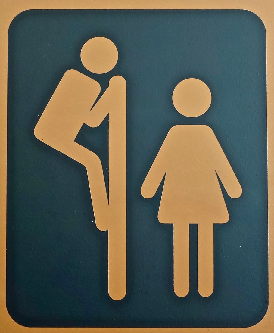 sign, man, woman, funny, symbol, toilet, human representation, close-up, communication, representation